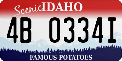 ID license plate 4B0334I