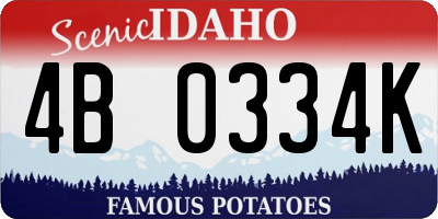 ID license plate 4B0334K