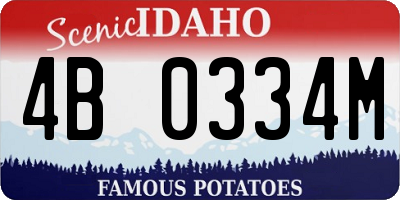 ID license plate 4B0334M