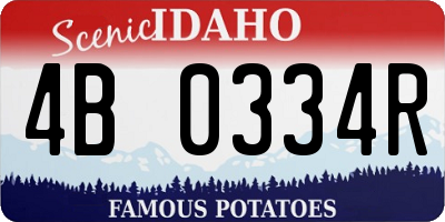 ID license plate 4B0334R
