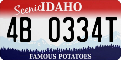 ID license plate 4B0334T