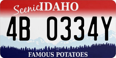 ID license plate 4B0334Y