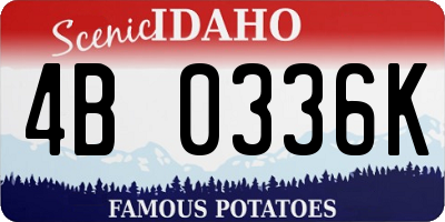 ID license plate 4B0336K
