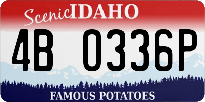 ID license plate 4B0336P