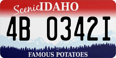 ID license plate 4B0342I