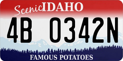 ID license plate 4B0342N