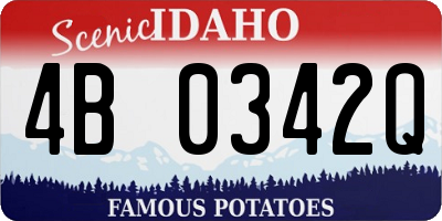 ID license plate 4B0342Q