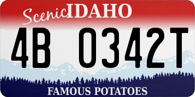 ID license plate 4B0342T