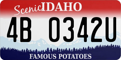 ID license plate 4B0342U