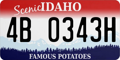 ID license plate 4B0343H