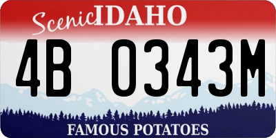 ID license plate 4B0343M