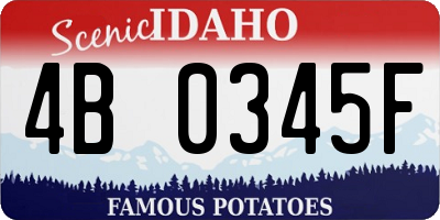 ID license plate 4B0345F
