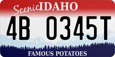ID license plate 4B0345T
