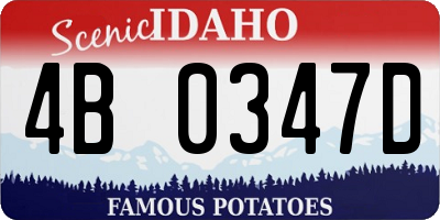 ID license plate 4B0347D