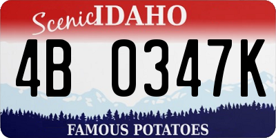 ID license plate 4B0347K