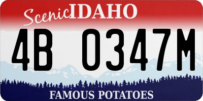 ID license plate 4B0347M
