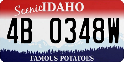 ID license plate 4B0348W