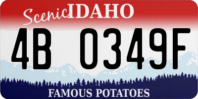 ID license plate 4B0349F