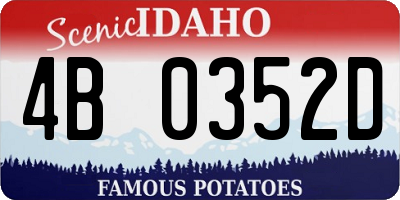 ID license plate 4B0352D