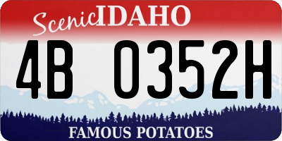 ID license plate 4B0352H