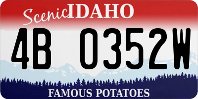 ID license plate 4B0352W