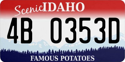 ID license plate 4B0353D
