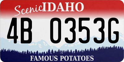 ID license plate 4B0353G