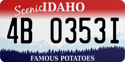 ID license plate 4B0353I
