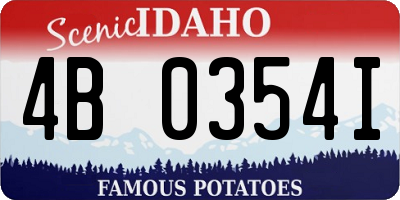 ID license plate 4B0354I
