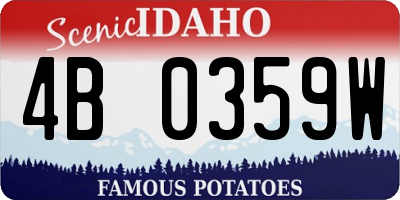 ID license plate 4B0359W