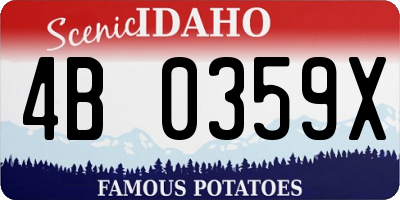 ID license plate 4B0359X