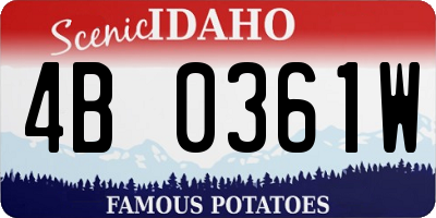 ID license plate 4B0361W