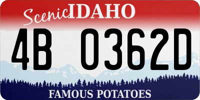 ID license plate 4B0362D