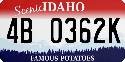 ID license plate 4B0362K