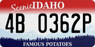 ID license plate 4B0362P