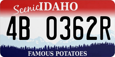 ID license plate 4B0362R