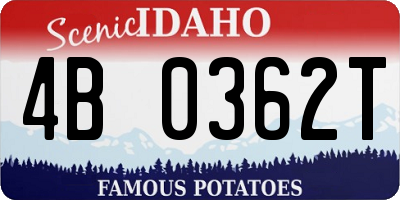 ID license plate 4B0362T