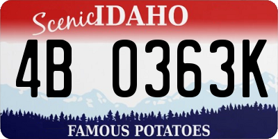 ID license plate 4B0363K