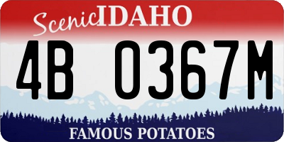 ID license plate 4B0367M