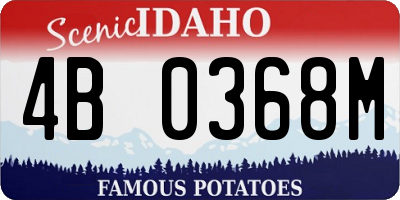 ID license plate 4B0368M