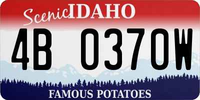 ID license plate 4B0370W
