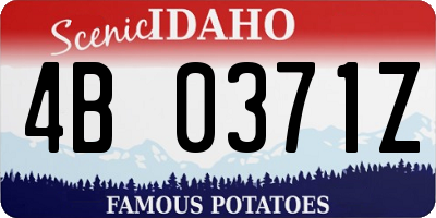 ID license plate 4B0371Z