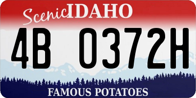 ID license plate 4B0372H