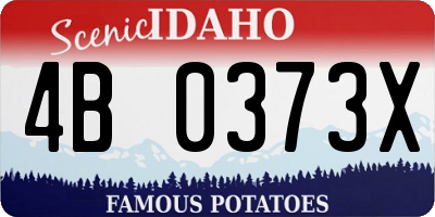 ID license plate 4B0373X