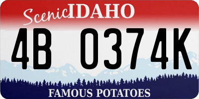 ID license plate 4B0374K