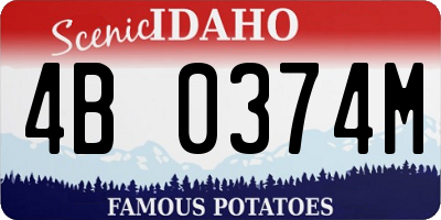 ID license plate 4B0374M