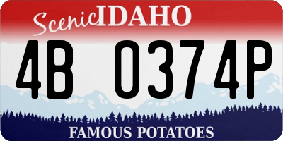 ID license plate 4B0374P