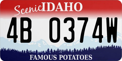 ID license plate 4B0374W