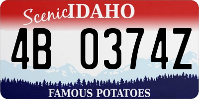 ID license plate 4B0374Z