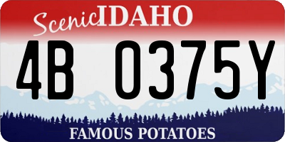 ID license plate 4B0375Y